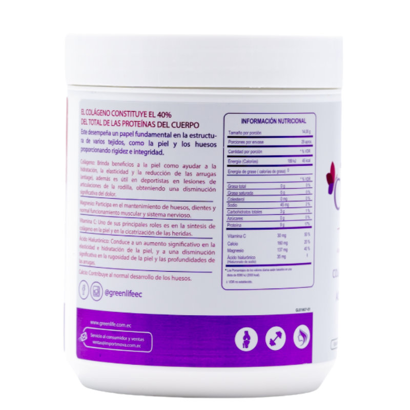 Colágeno hidrolizado para mujeres + Magnesio + Vitamina C + Ácido hialurónico + Calcio