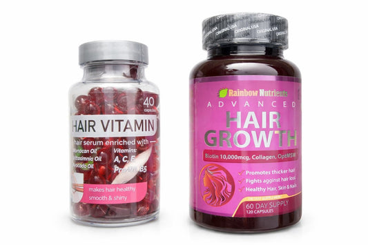 Combo Crecimiento Capilar Mujer – Vitaminas + Biotina para Cabello Fuerte y Brillante